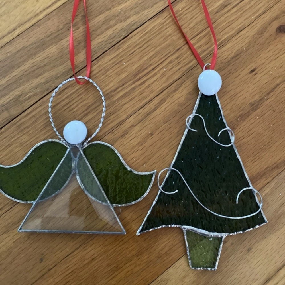 Stain Stained Glass Christmas Ornament‎ Set Angel Tree